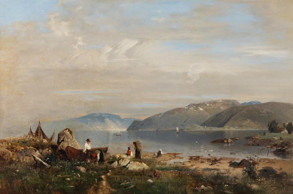 Georg Anton Rasmussen comparable auction result: georg anton rasmussen stavanger 1842 berlin 1914 fjords in summer 1870 oil on canvas signed and dated in the lower left corner the canvas has been cleaned and varnished