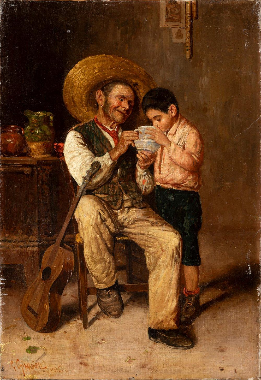 Giuseppe Giardiello comparable auction result: giuseppe giardiello naples 1887 1920 untitled 1915 oil on canvas presents restorations and repainting signed and dated in the lower left corner
