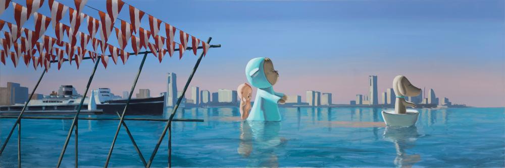 Angel Mateo Charris comparable auction result: angel mateo charris cartagena murcia 1962 tribute to yoshitomo nara in yakohama oil on canvas signed in the lower left corner