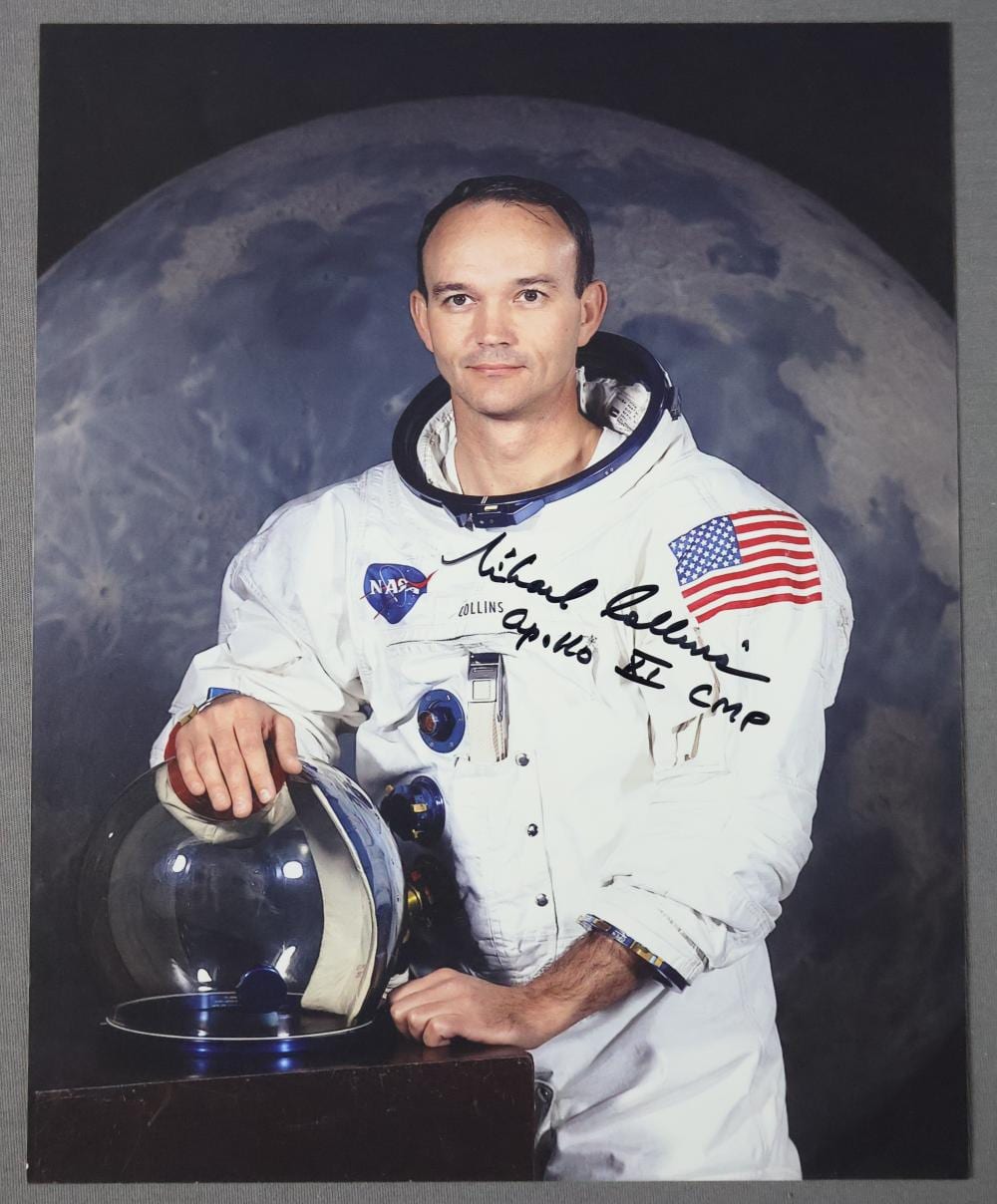Michael (1936) Collins comparable auction result: michael collins signed wss portrait photograph with coa