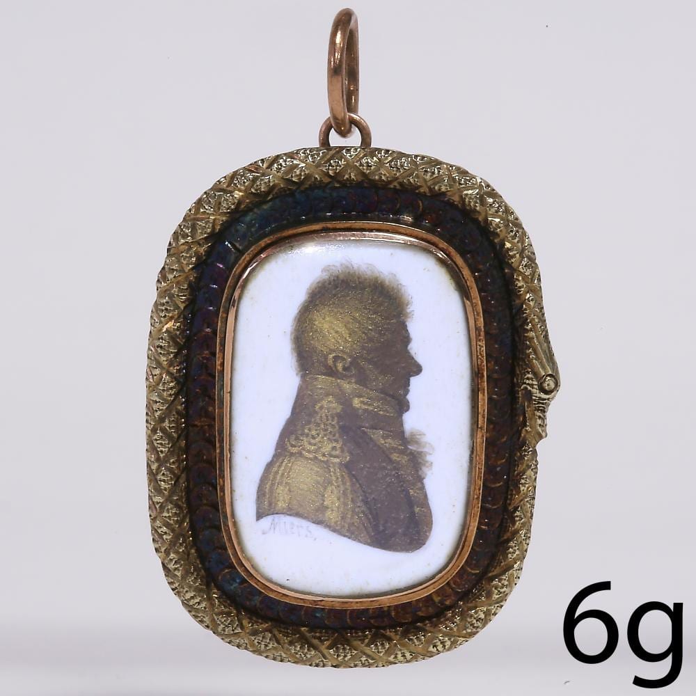 John Miers comparable auction result: a george iii portrait miniature ouroboros brooch pendant by john miers