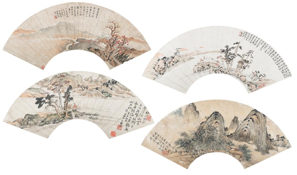 Li Jian comparable auction result: li jian 1748 1799 landscapes a set of eight fan leaves ink and colour