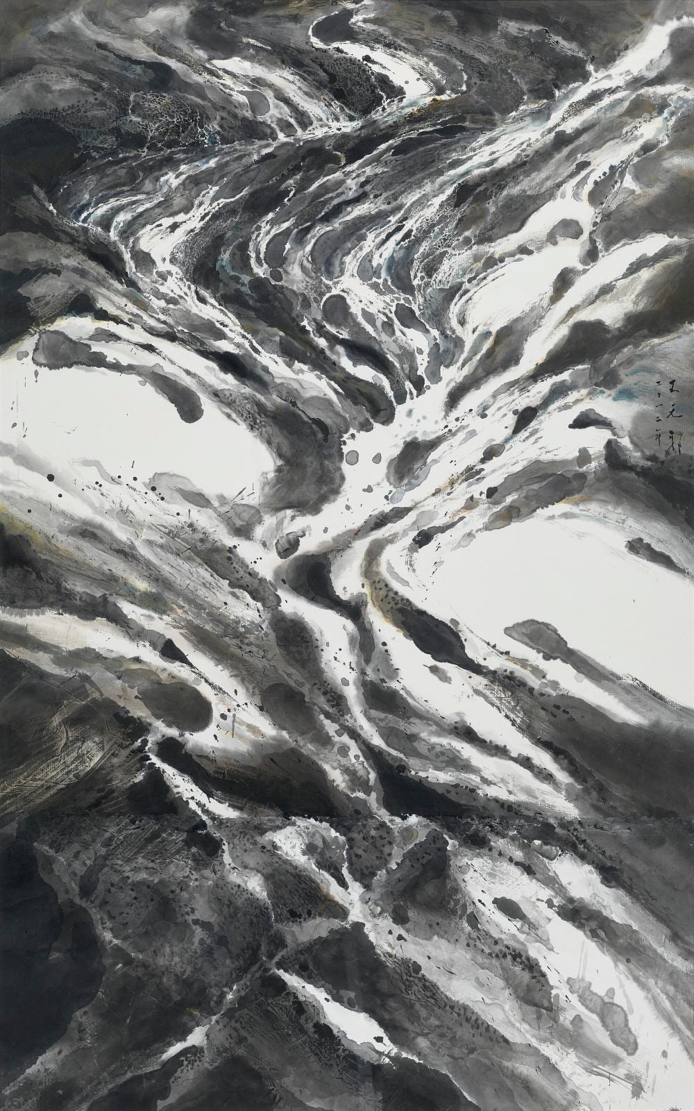Wucius Wong comparable auction result: wucius wong wang wuxie b 1936 great river 20 scroll mounted and fram