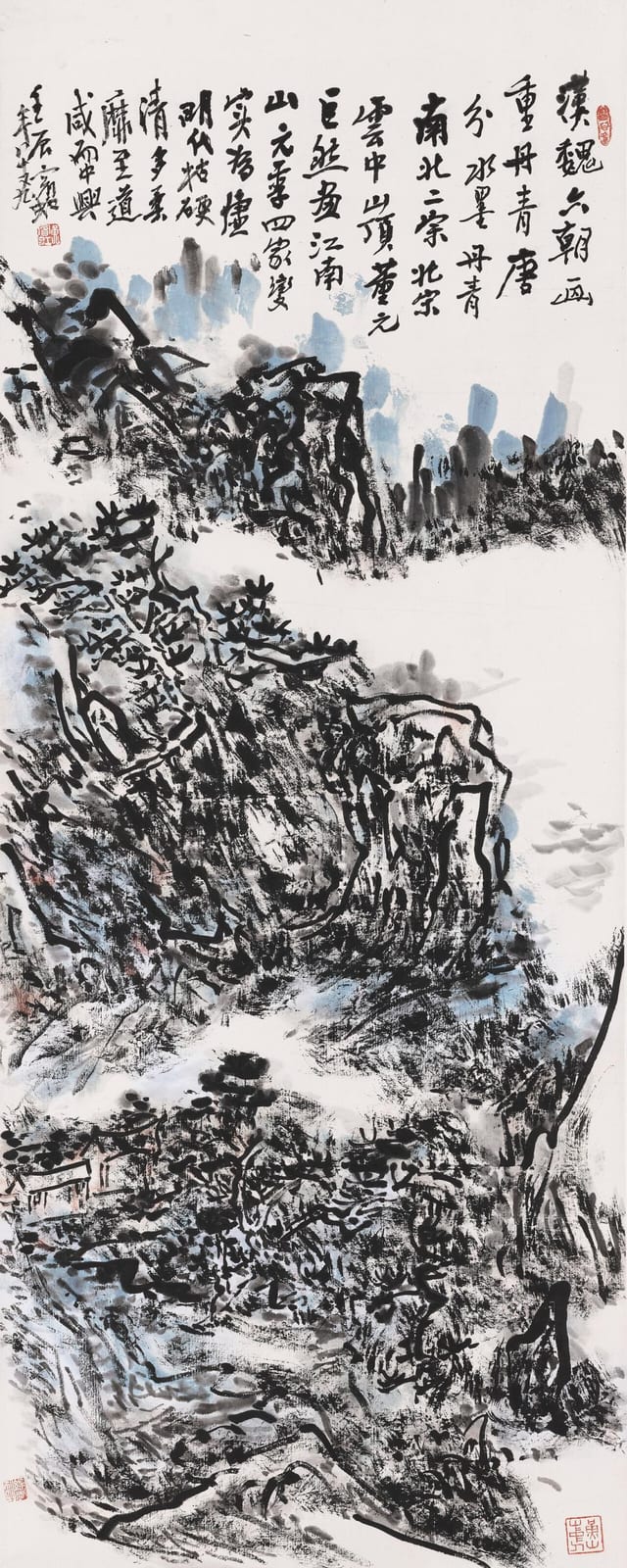 Huang Binhong (1864-1955). Blue Landscape. Hanging scroll, ink and colour o comparable sale