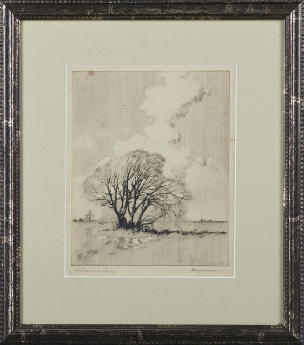 Charles Oglesby Longabaugh comparable auction result: charles oglesby longabaugh louisiana 1885 1944 southwind in spring 20th c h 10 7 8 in w 8 3 8 in