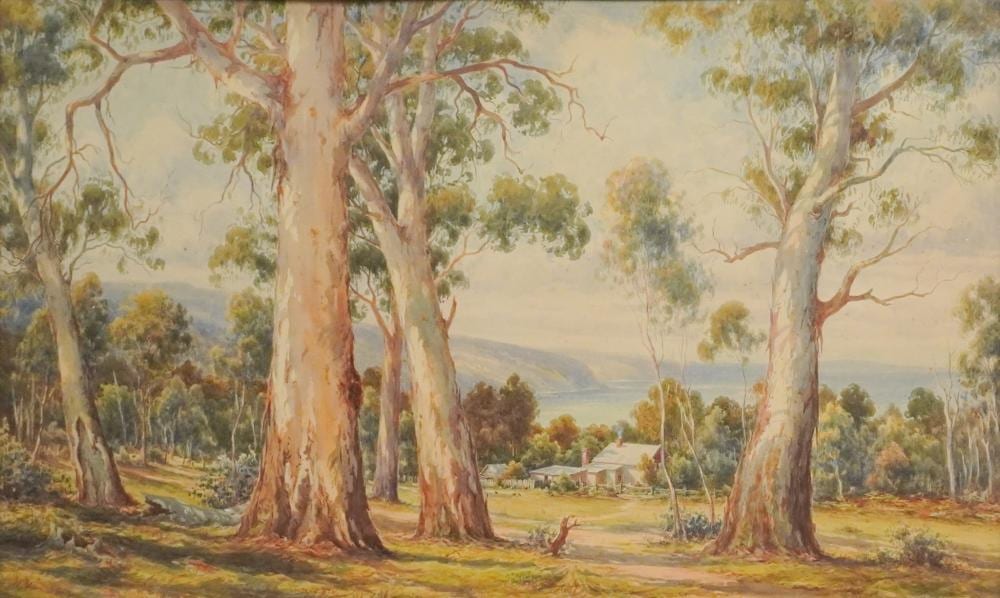 Arnold Jarvis comparable auction result: arnold jarvis australian 1881 1960 the old homestead watercolor signed l l frame 40 1 4 x 58 1 2 in 102 2 x 148 6 cm