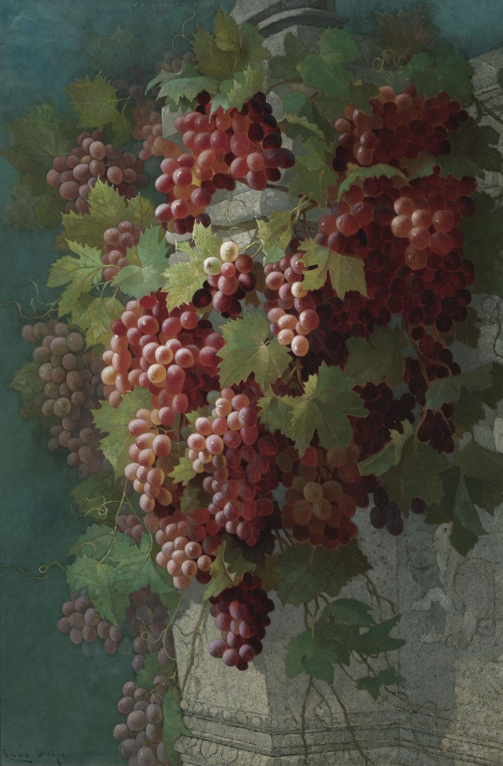 Edwin Deakin comparable auction result: edwin deakin 1838 1923 study from nature grapes 30 x 20 in framed 36 1 2 x 26 1 2 in