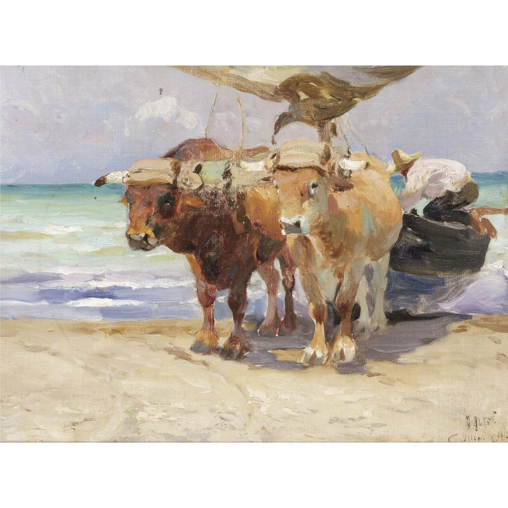mathias joseph alten 1871 1938 oxen and fisherman 12 x 16 in framed 15 3 4 x 19 3 4 in · Bonhams · 2025-04-16 Mathias Joseph Alten comparable auction result: mathias joseph alten 1871 1938 oxen and fisherman 12 x 16 in framed 15 3 4 x 19 3 4 in