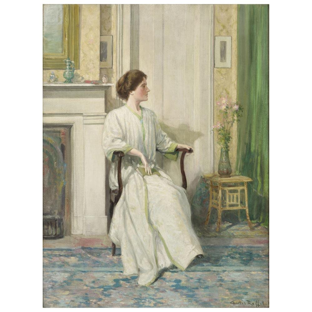 Charles Reiffel comparable auction result: charles reiffel 1862 1942 portrait of a woman in profile 32 x 24 in framed 40 x 31 1 2 in