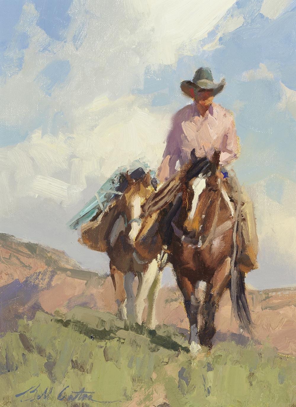 Bill Anton comparable auction result: bill anton born 1957 vermillion packer 12 x 9 in framed 21 1 4 x 18 1 4 in