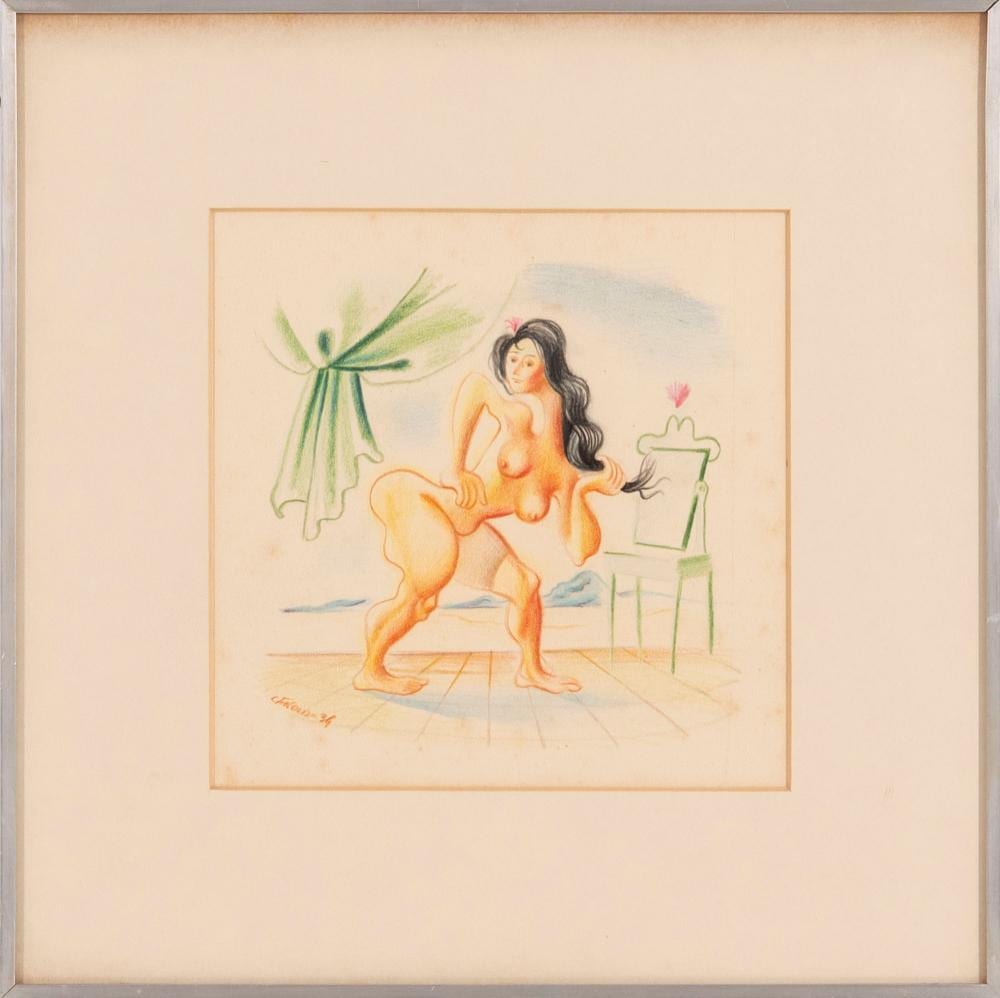 Cândido Costa Pinto comparable auction result: c ndido costa pinto 1911 1977 t cnica mista sobre papel assinado dim aprox 19 x 19 cm