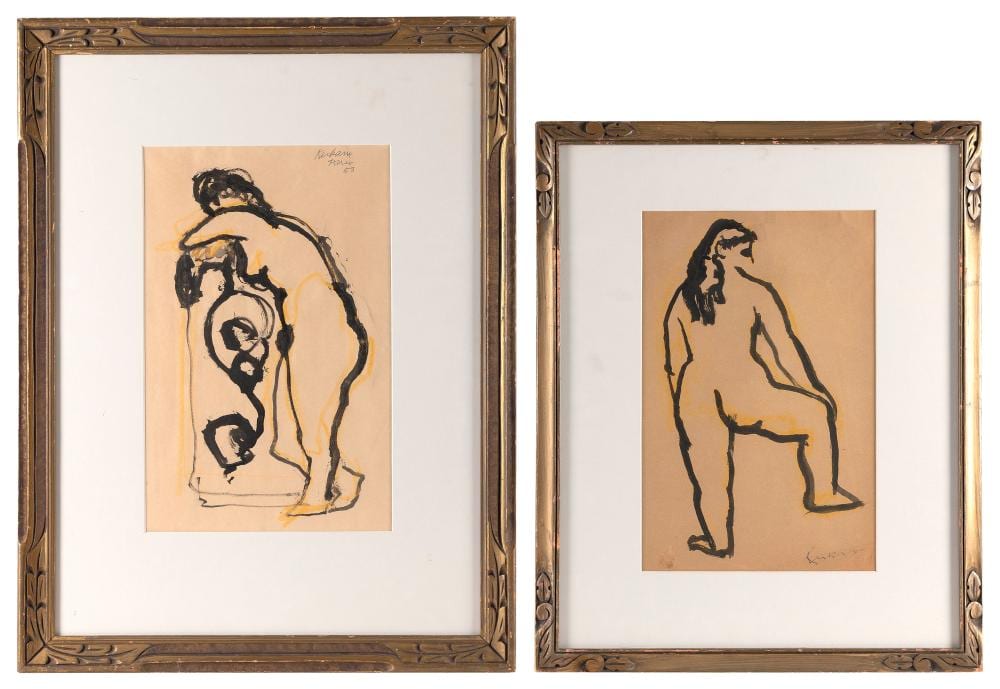 Earl Cavis Kerkam comparable auction result: earl cavis kerkam new york washington d c france 1891 1965 two nude studies