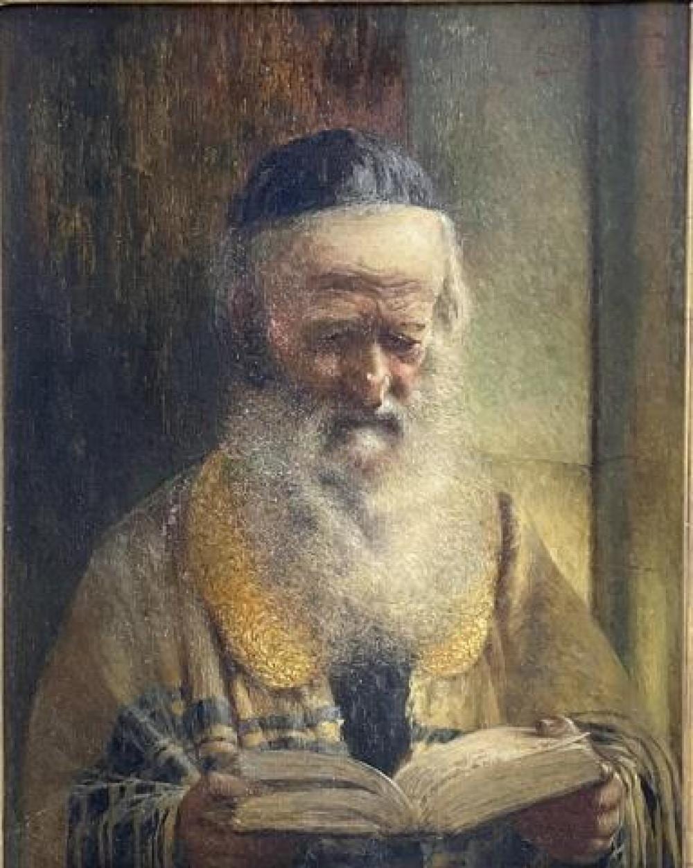 Josef Jost comparable auction result: joseph jost 1888 1969 rabbi oil on canvas