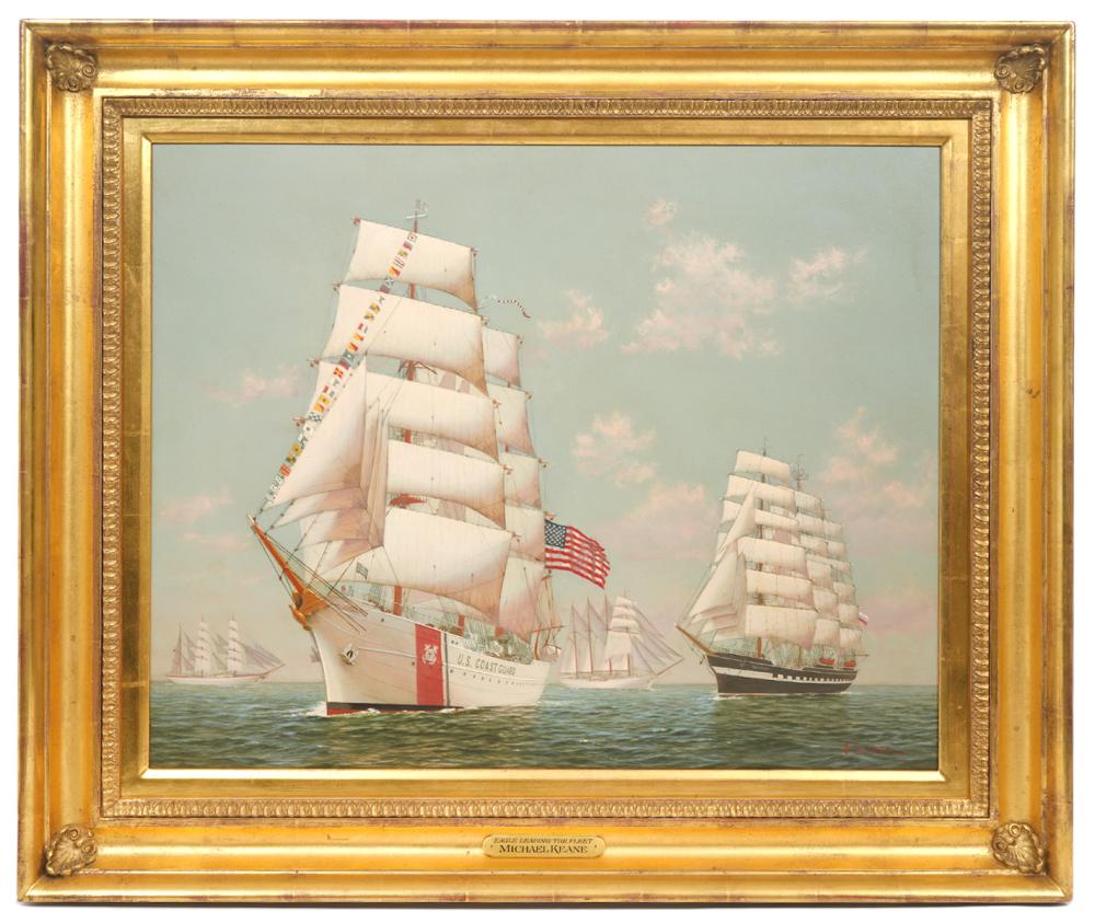 Michael Keane comparable auction result: michael keane eagle leading the fleet painting