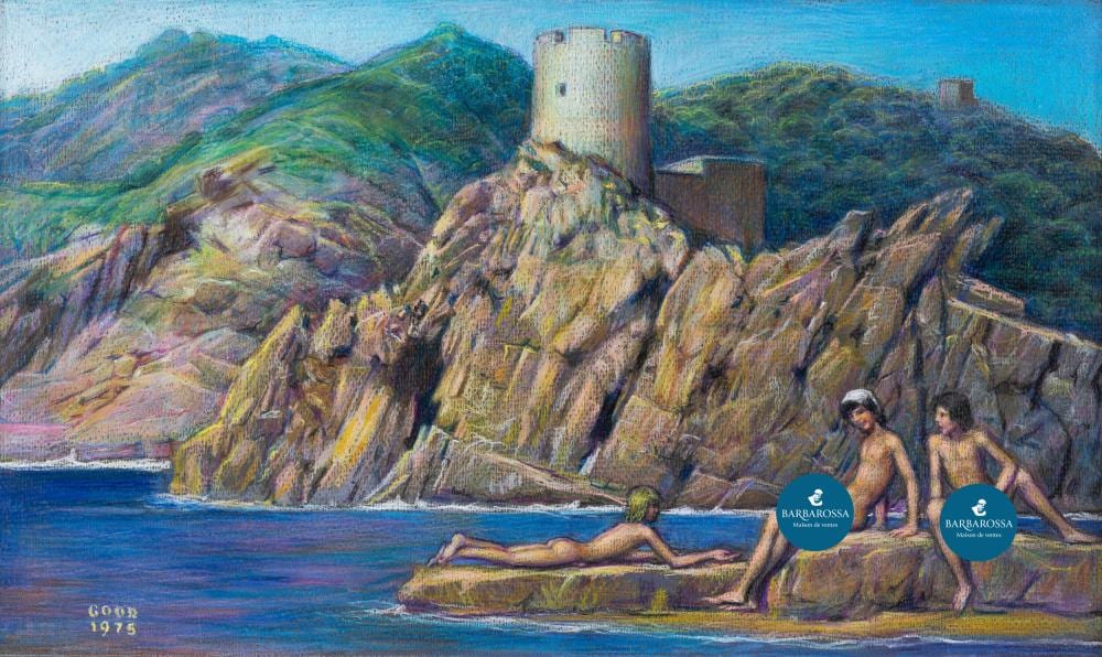 gaston goor 1902 1977 sunny day corsica 1975 pastel on paper signed and dated lower left · Barbarossa Maison de ventes · 2025-04-13 Gaston Goor comparable auction result: gaston goor 1902 1977 sunny day corsica 1975 pastel on paper signed and dated lower left