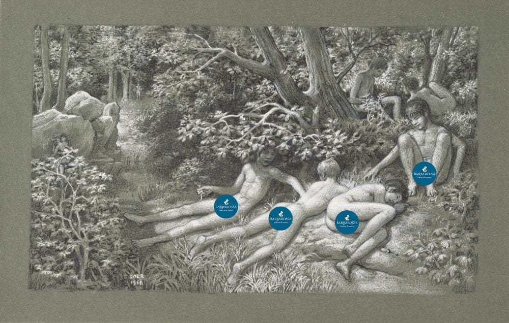 gaston goor 1902 1977 young fauns in the forest 1968 · Barbarossa Maison de ventes · 2025-04-13 Gaston Goor comparable auction result: gaston goor 1902 1977 young fauns in the forest 1968