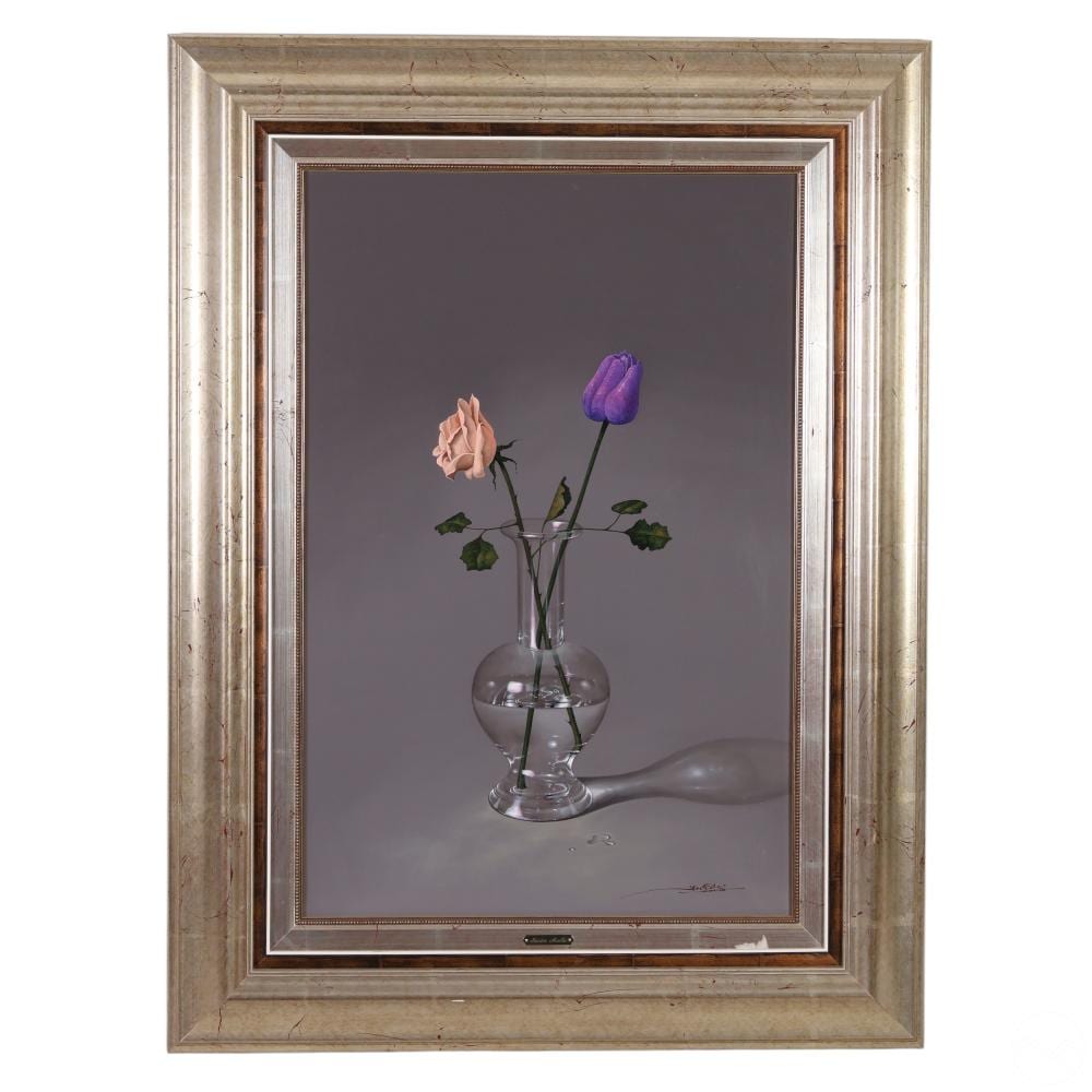javier mulio b 1957 flower still life oil painting · Hill Auction Gallery · 2025-04-30 Javier Mulio comparable auction result: javier mulio b 1957 flower still life oil painting