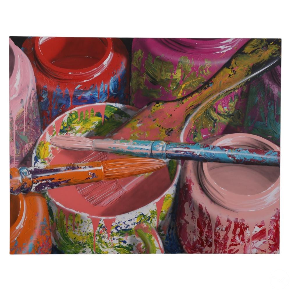 Oscar Lakeman comparable auction result: oscar lakeman b 1949 brush container 404 painting