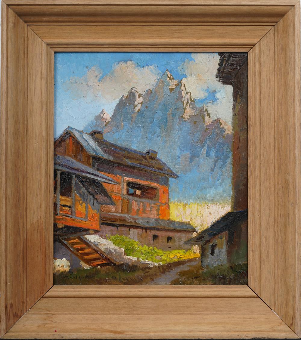 Marcel Wibault comparable auction result: marcel wibault 1905 1998 antique french alps winter chalet signed framed oil painting