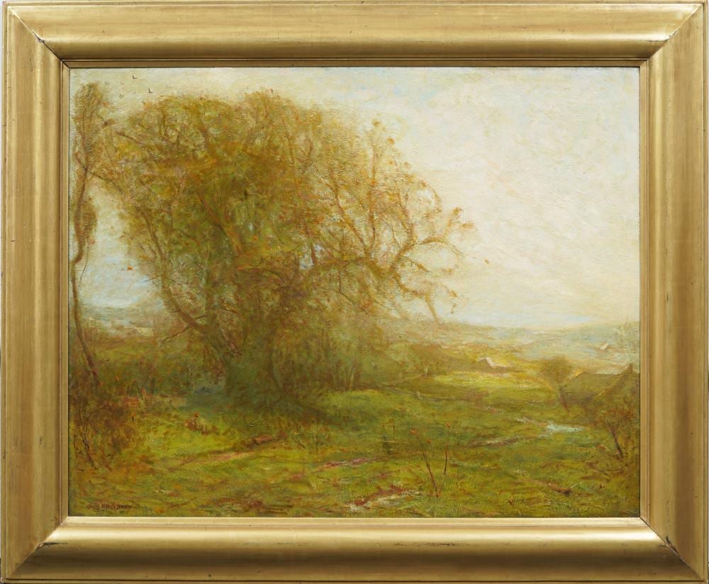 Charles Melville Dewey comparable auction result: charles melville dewey 1849 1937 large framed tonalist landscape oil painting ex museum work