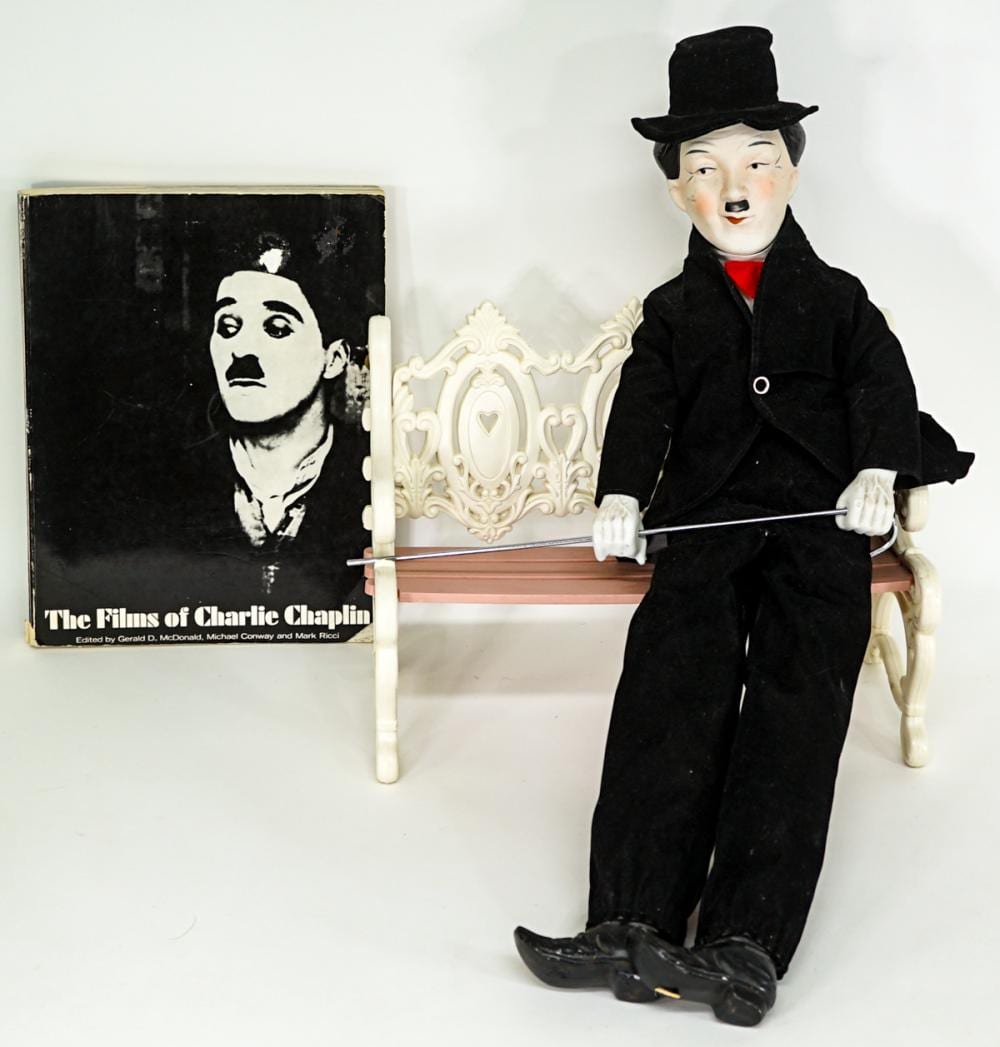 Charles Spencer Chaplin comparable auction result: charlie chaplin 22in doll bisque head and more