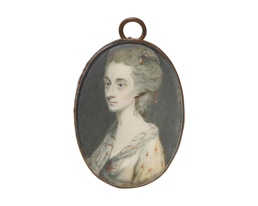 Richard Crosse comparable auction result: richard crosse english 1742 1810 a portrait miniature of a lady in white dress