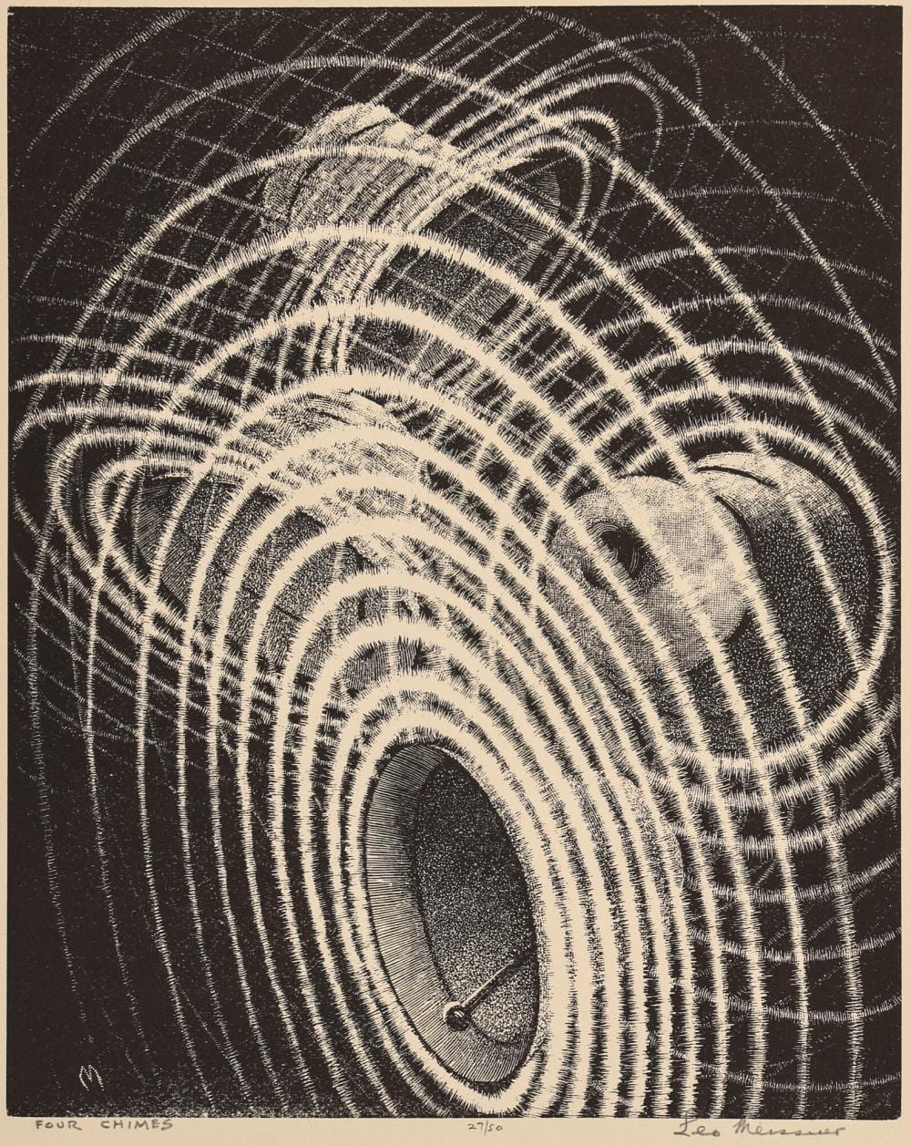 leo meissner four chimes wood engraving · MBA Seattle Auction LLC · 2025-04-24 Leo John Meissner comparable auction result: leo meissner four chimes wood engraving