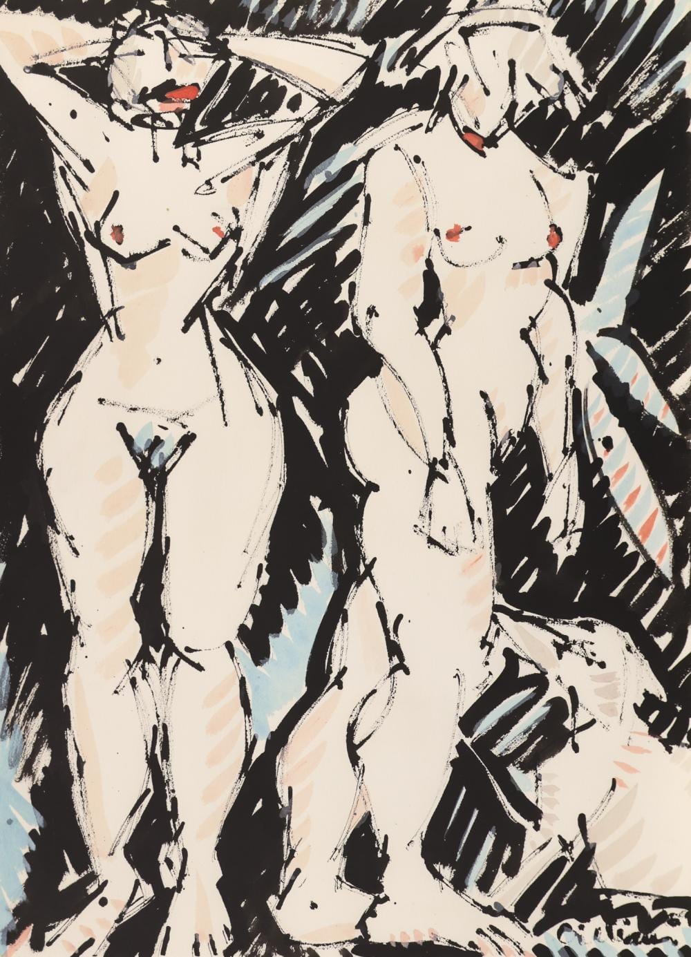 ed gilliam two nudes watercolor · MBA Seattle Auction LLC · 2025-04-24 Ed Gilliam comparable auction result: ed gilliam two nudes watercolor