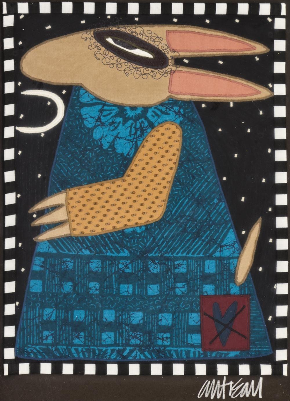 Chris Roberts-Antieau comparable auction result: chris roberts antieau a rabbit in a dress fabric art