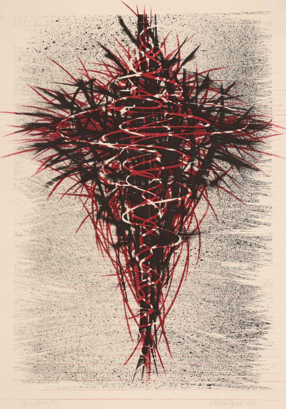 Karen Guzak comparable auction result: karen guzak storm rising 1987 color lithograph