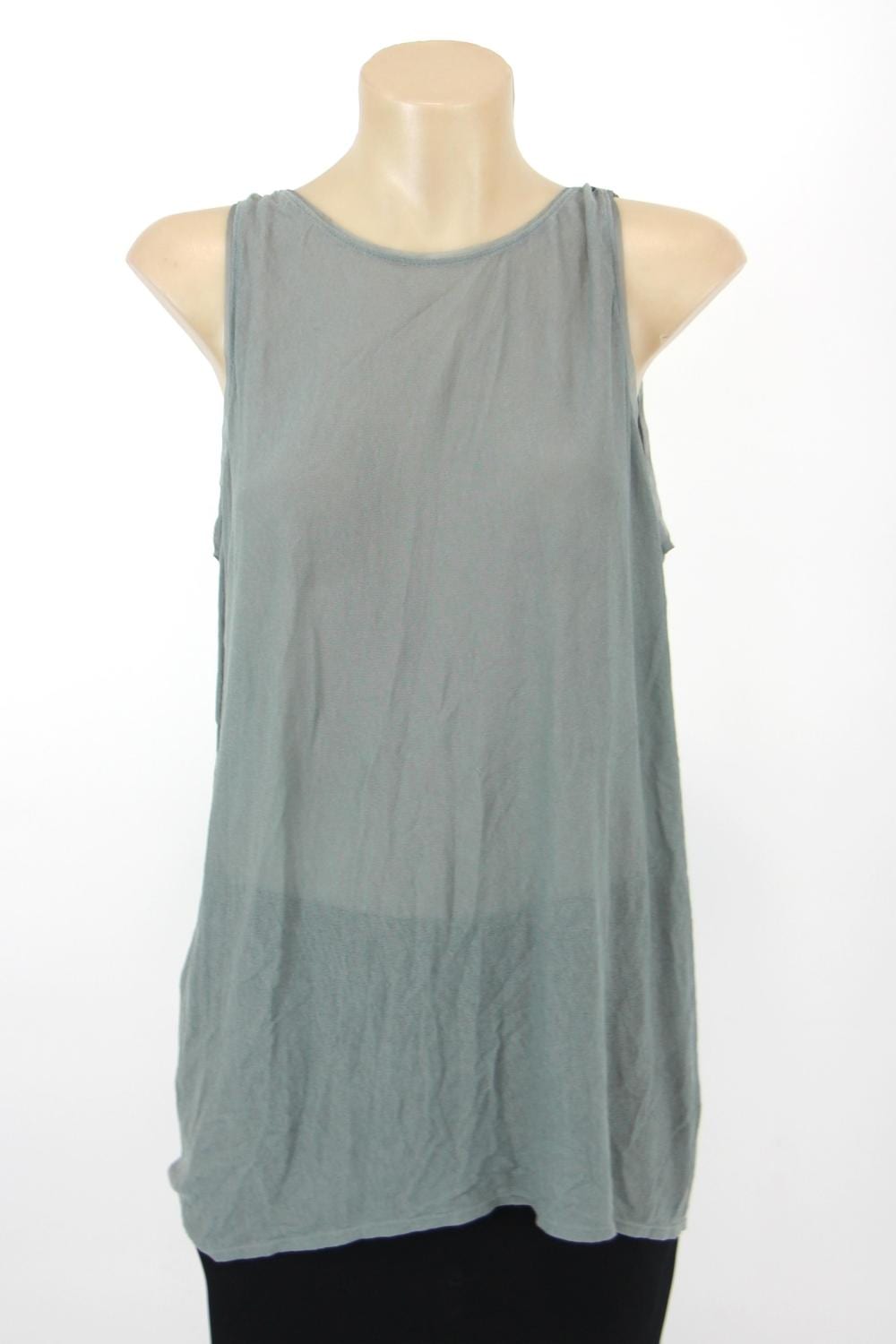 Helmut Lang comparable auction result: helmut lang america sea foam green long line drape singlet top cotton blend