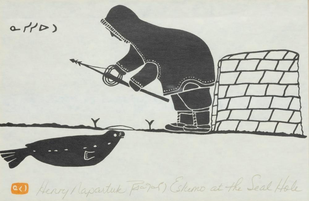 Henri Napartuk comparable auction result: henry napartuk eskimo at the seal hole