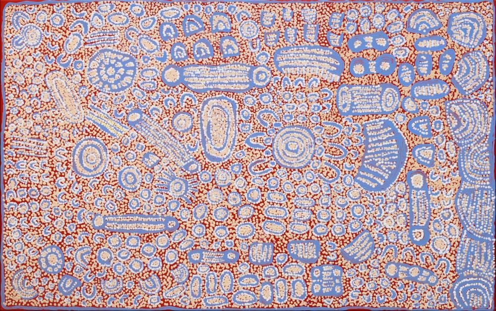 Maisie Campbell Napaltjarri comparable auction result: maisie campbell napaltjarri women s ceremony acrylic on linen 76cm x 121cm