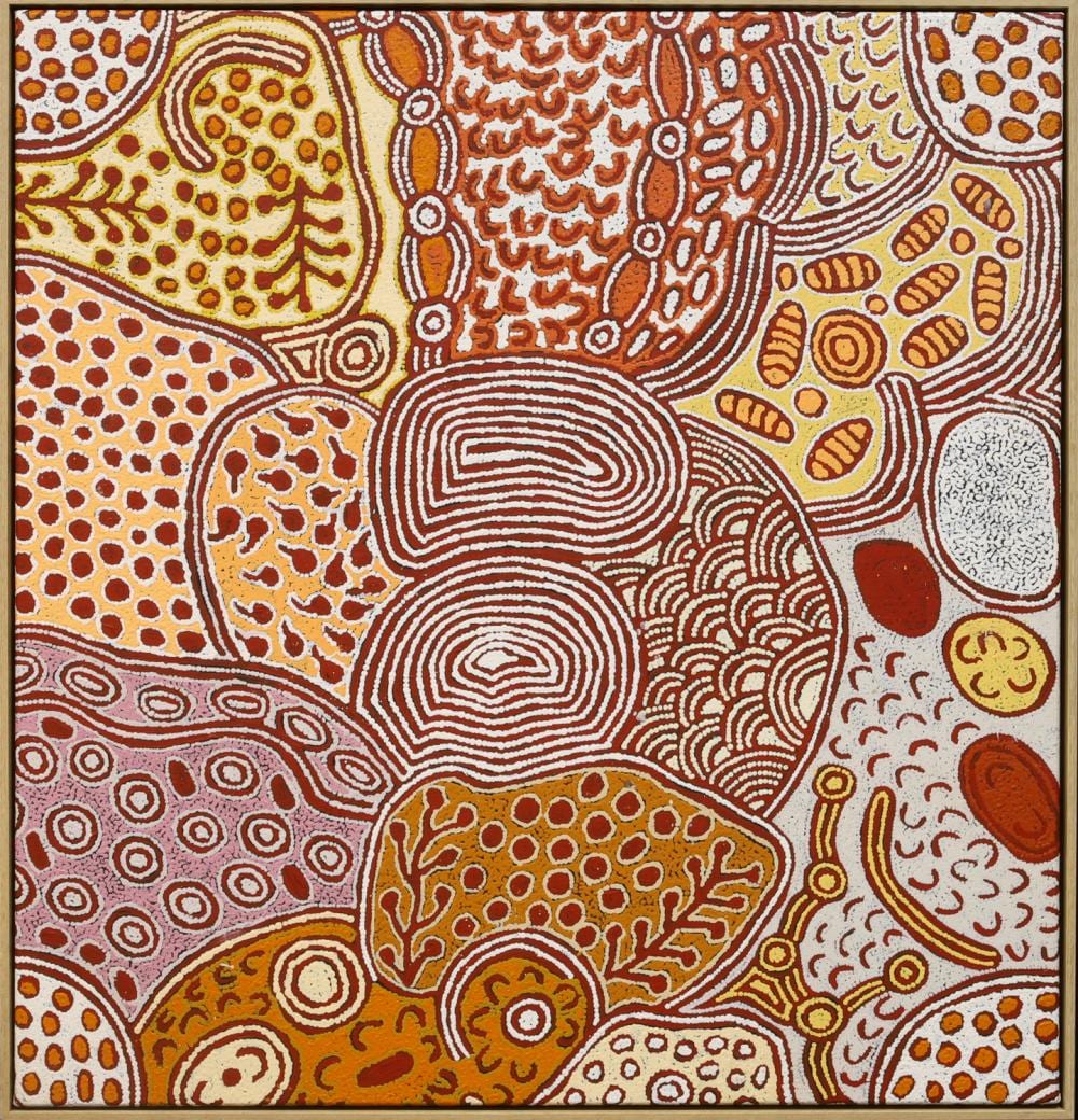 Yalti Napangati comparable auction result: yalti napangati marrapinti acrylic on canvas 94cm x 90cm