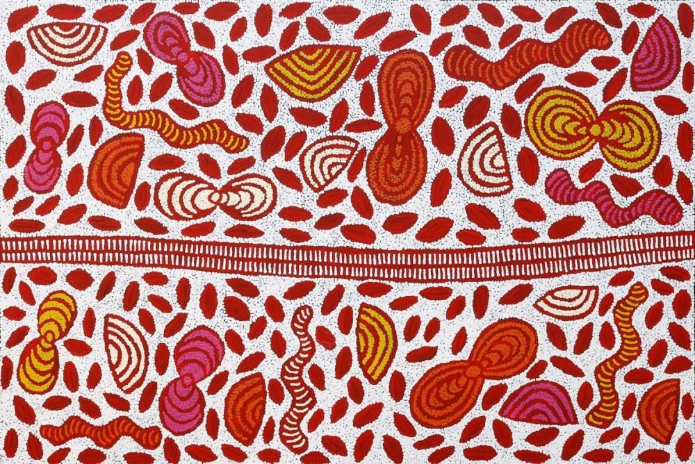 Patricia Jackson Napanangka comparable auction result: patricia jackson napanangka my fathers country acrylic on linen 101cm x 150cm