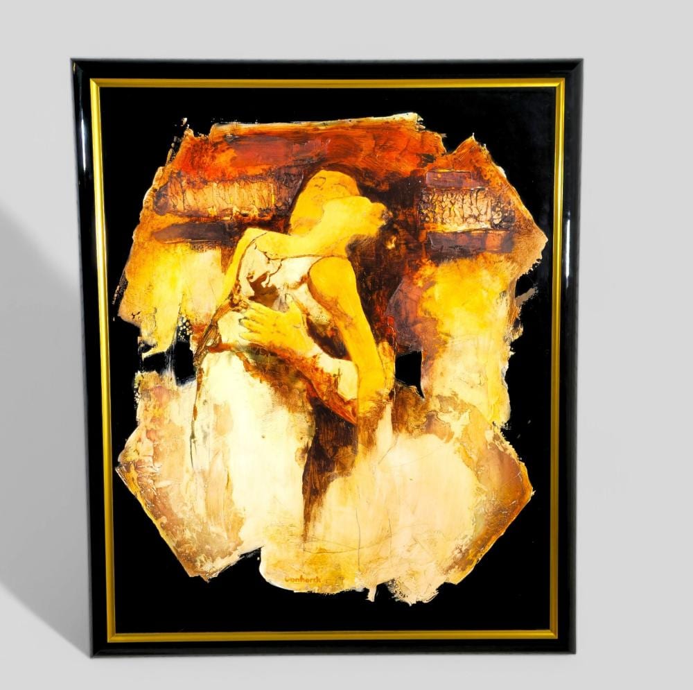 Hans Vanhorck comparable auction result: hans van horck b 1952 netherlands holland oil surrealist couple