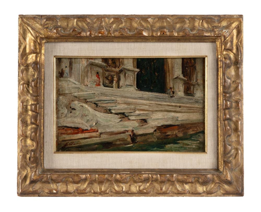 Georges Clairin comparable auction result: georges clairin veduta di una chiesa veneziana