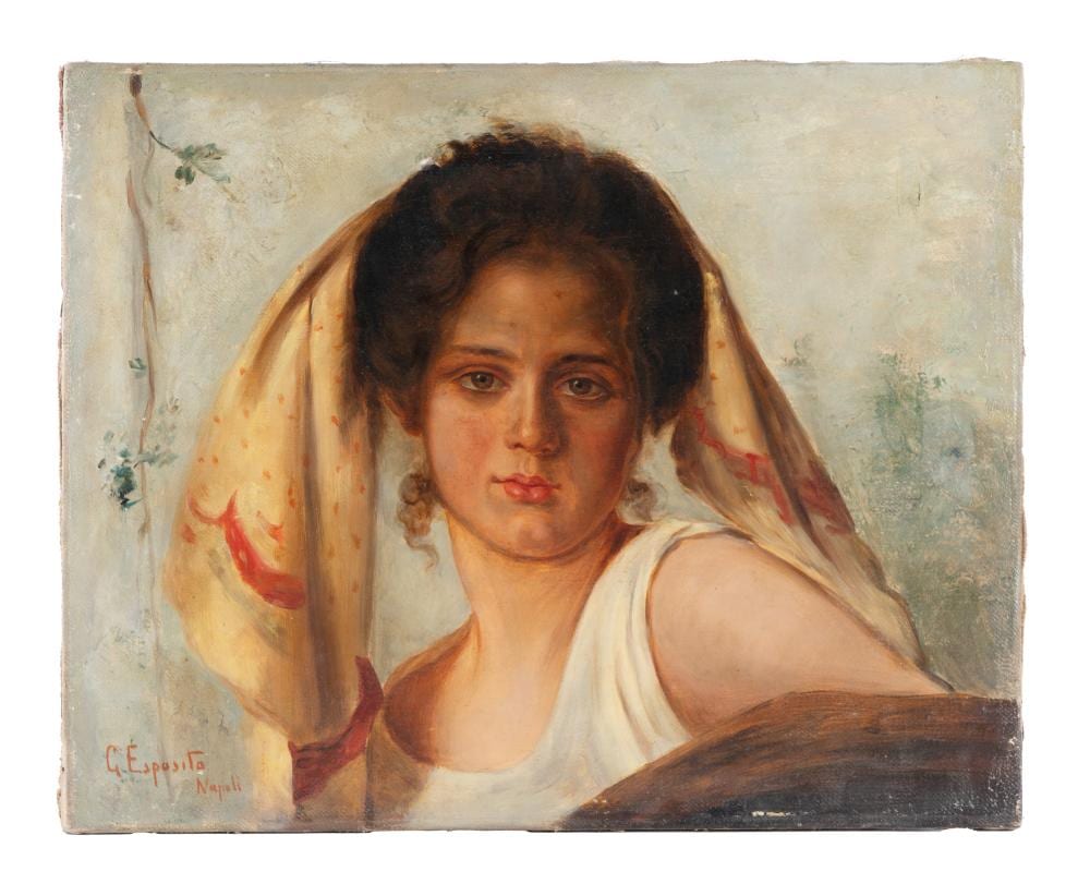 Gaetano Esposito comparable auction result: gaetano esposito ritratto di giovane ragazza