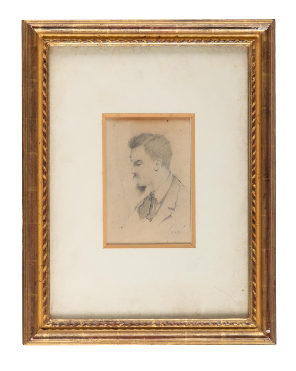 Silvestro Lega comparable auction result: silvestro lega ritratto d uomo