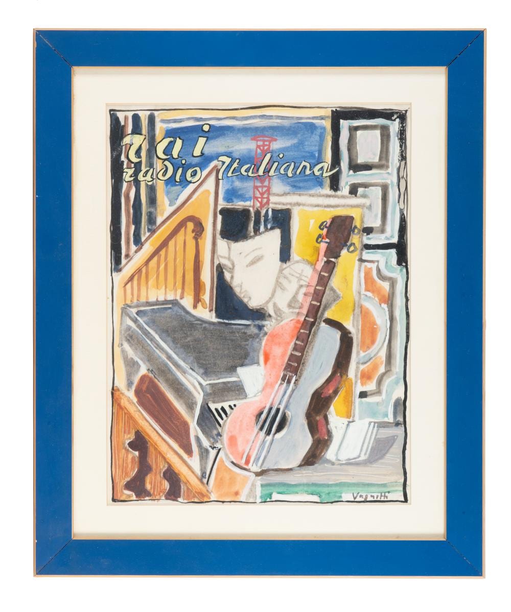 Giovanni (1897) Vagnetti comparable auction result: gianni vagnetti bozzetto pubblicitario per la rai radio italiana