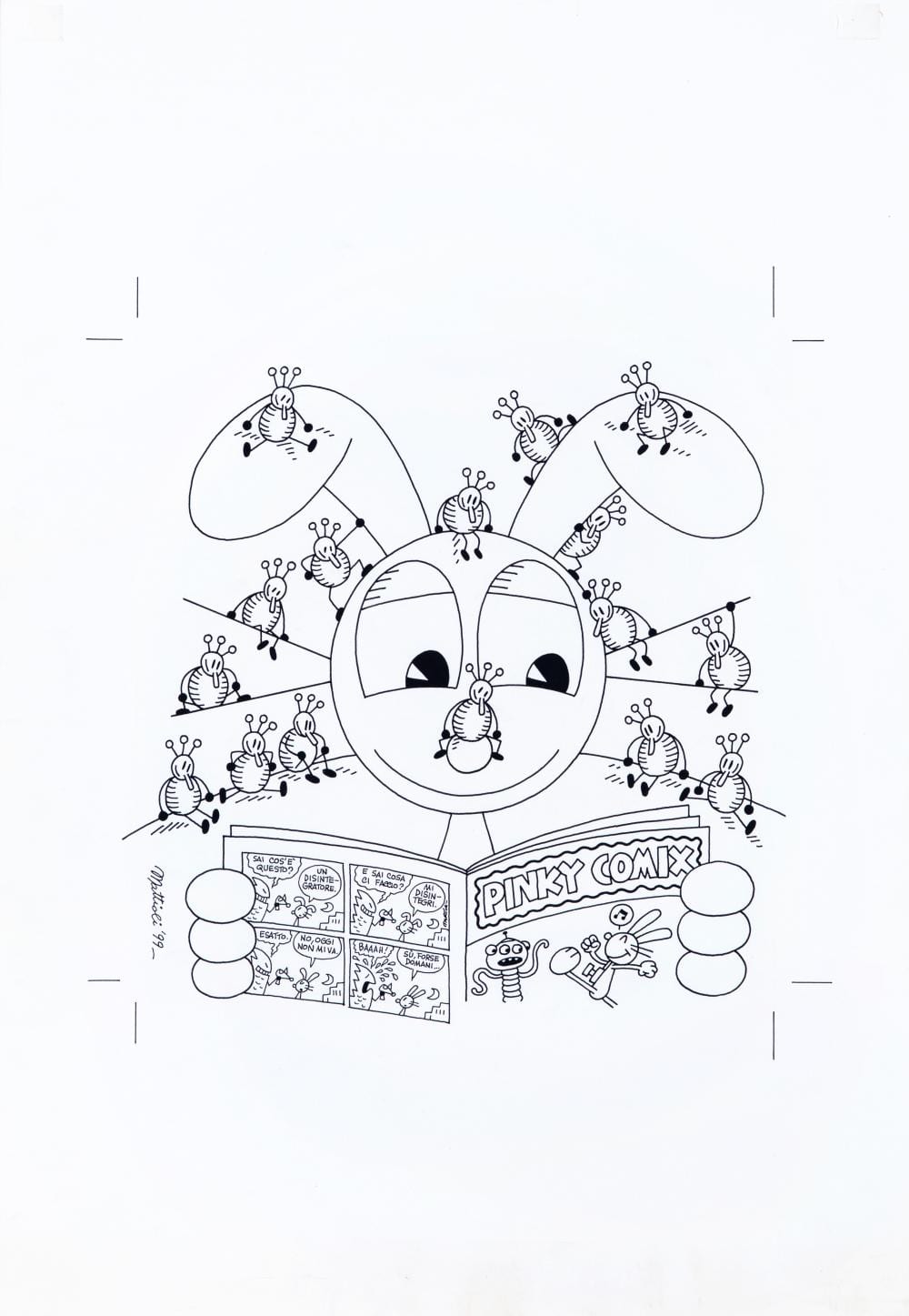 Massimo Mattioli comparable auction result: massimo mattioli pinky 1999