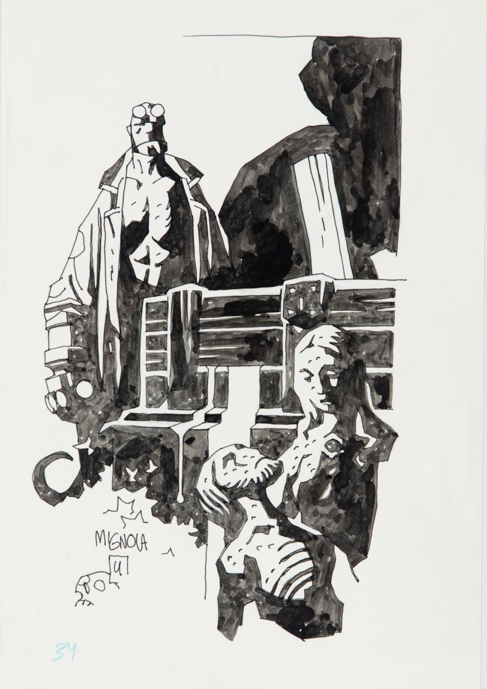 Mike Mignola comparable auction result: mike mignola hellboy 2004