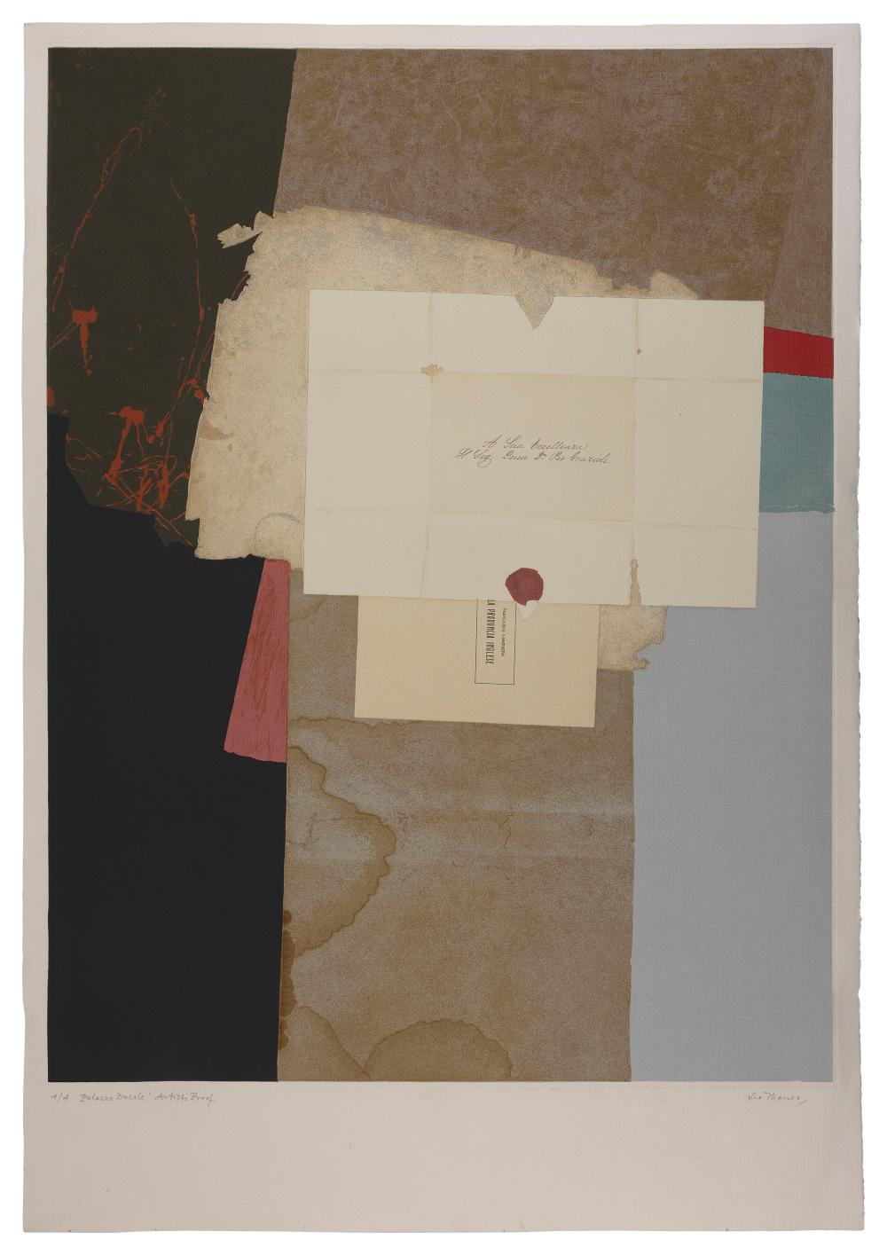 Leo Manso comparable auction result: leo manso new york 1914 1993 palazzo ducale color lithograph 33 25 x 25 25 unframed