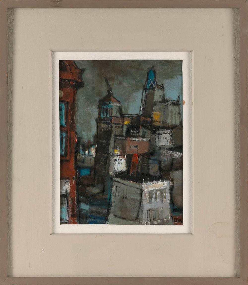 john chapman lewis washington d c 1920 1995 east river river tower 40 oil on board 18 x 15 5 framed 18 5 x 16 25 · Eldred's · 2025-05-08 John Chapman Lewis comparable auction result: john chapman lewis washington d c 1920 1995 east river river tower 40 oil on board 18 x 15 5 framed 18 5 x 16 25