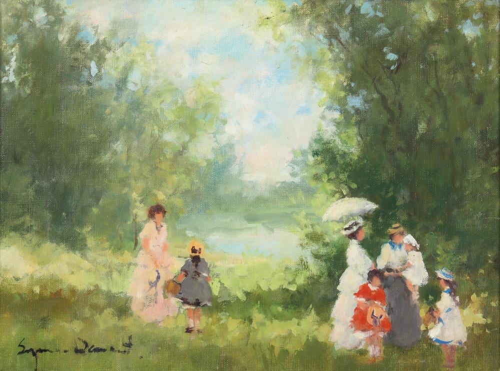 Suzanne Demarest comparable auction result: suzanne demarest american 1900 1985 landscape with figures oil on canvas