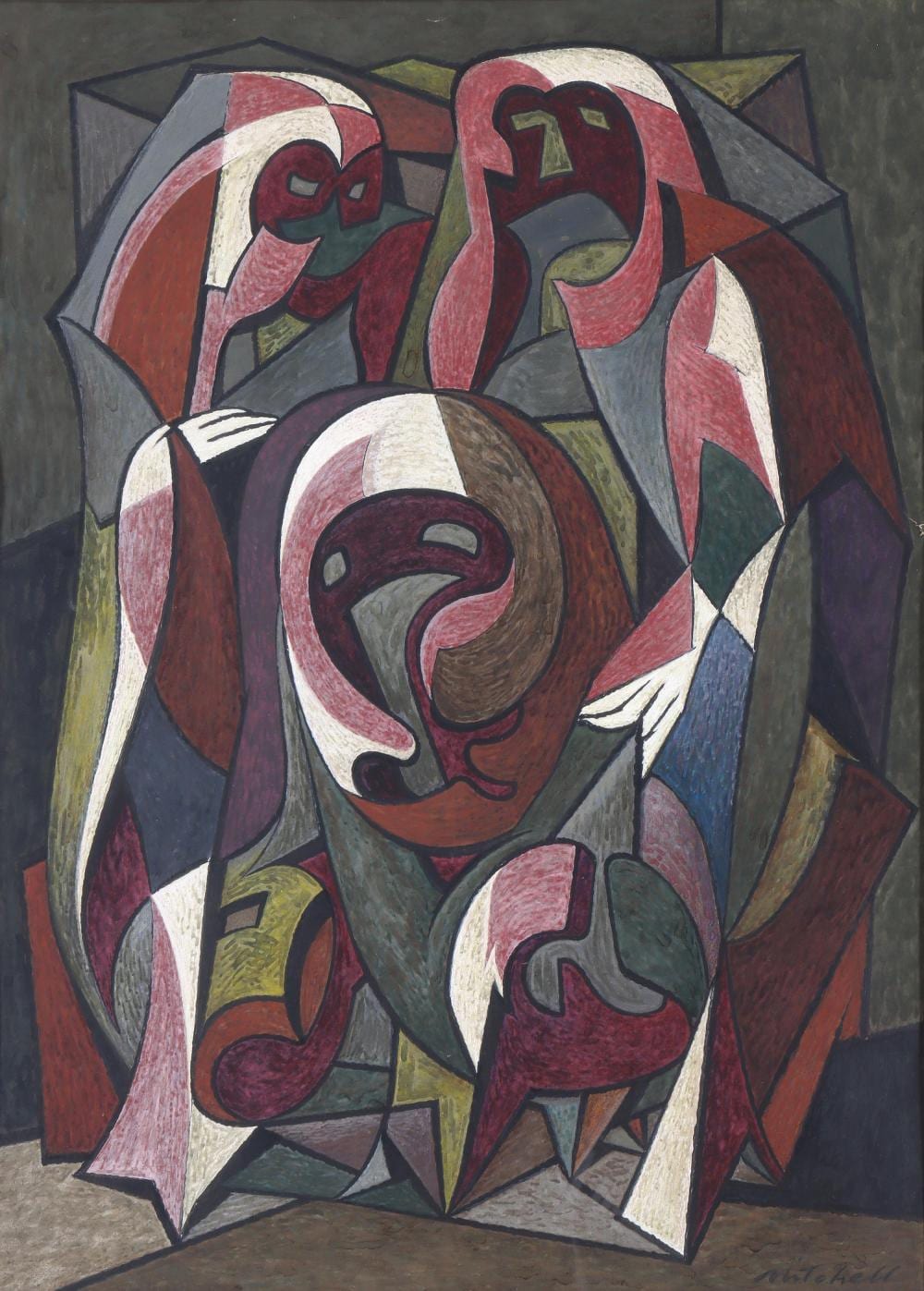 Glen Mitchell comparable auction result: glen mitchell american 1894 1972 untitled abstract figures gouache
