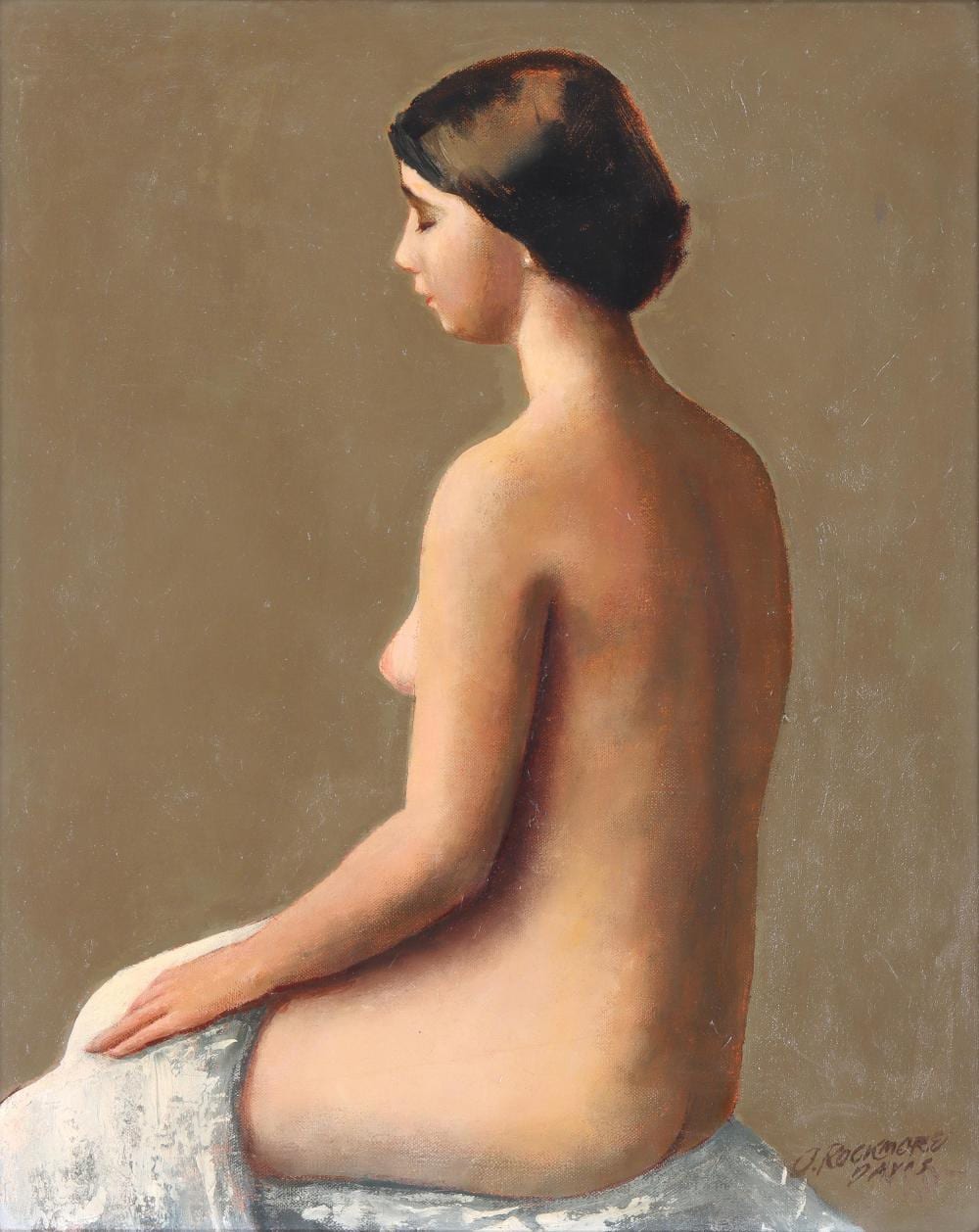 Gladys Rockmore Davis comparable auction result: gladys rockmore davis american 1901 1967 seated nude woman oil on linen canvas