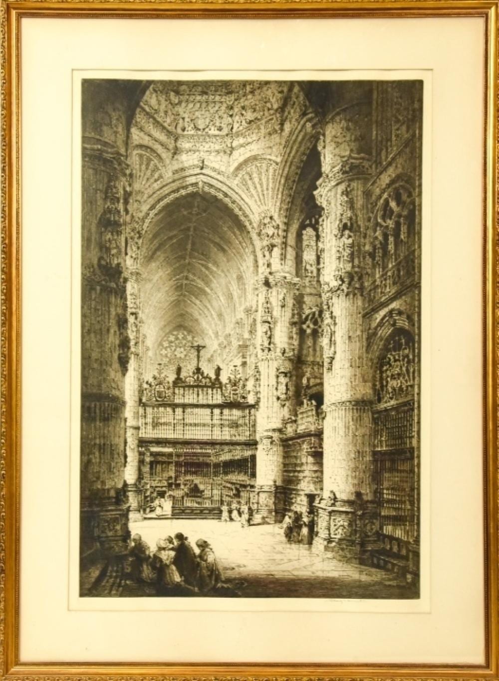 Albany Howarth comparable auction result: albany howarth signed etching cathedral interior