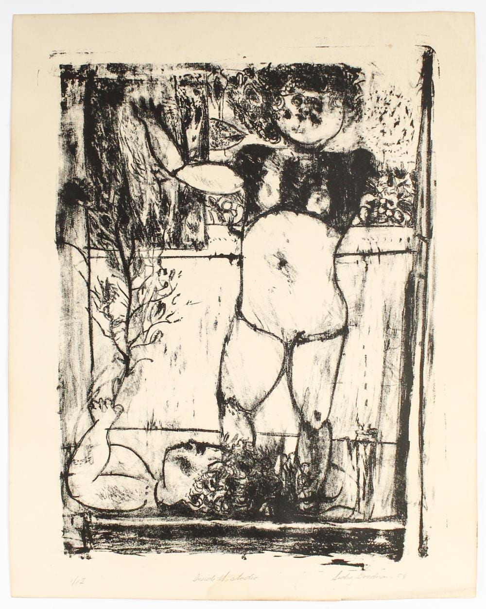 Sidney Goodman comparable auction result: sidney goodman american 1936 2013 inside the studio signed lithograph