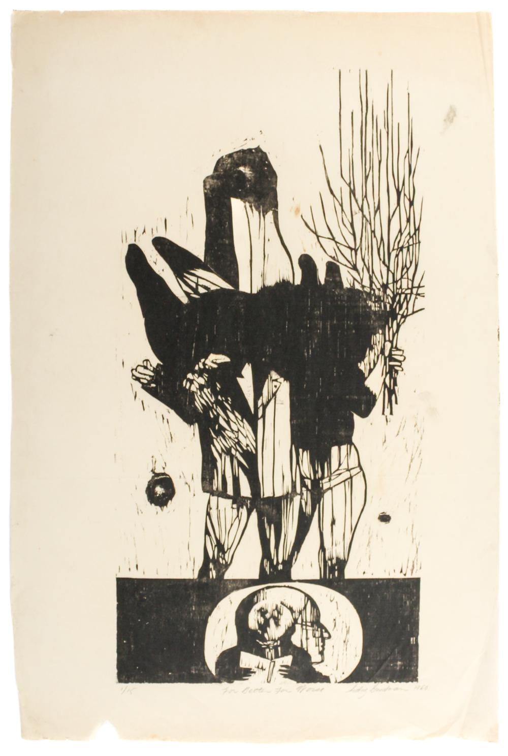 Sidney Goodman comparable auction result: sidney goodman american 1936 2013 for better for worse signed woodcut